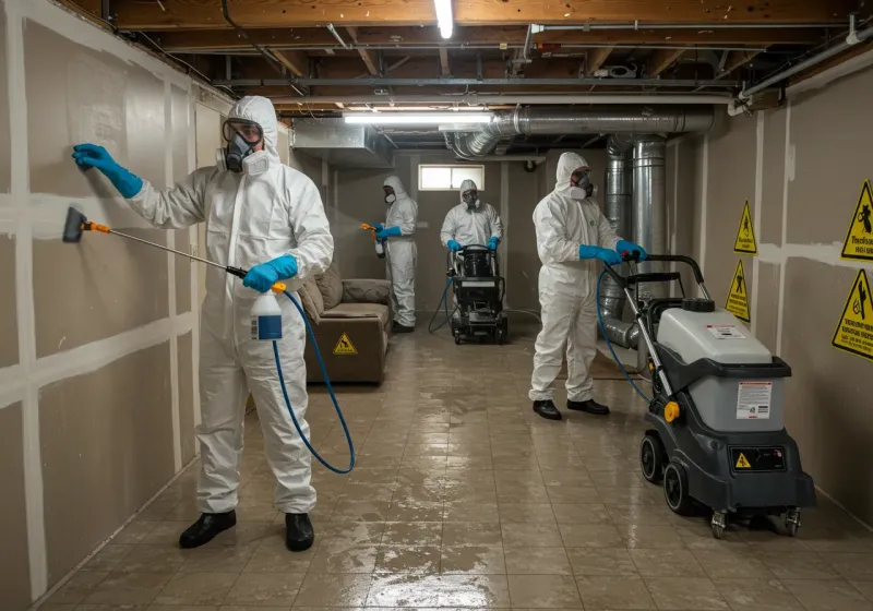 Basement Moisture Removal and Structural Drying process in Cresaptown, MD